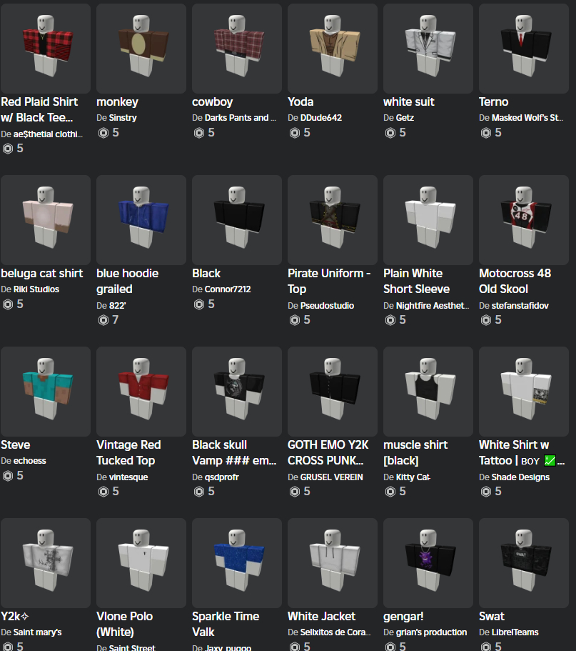 ROBLOX COM VARIOS ITENS EM JOGOS DIFERENTES E CAMISA DE 17K+