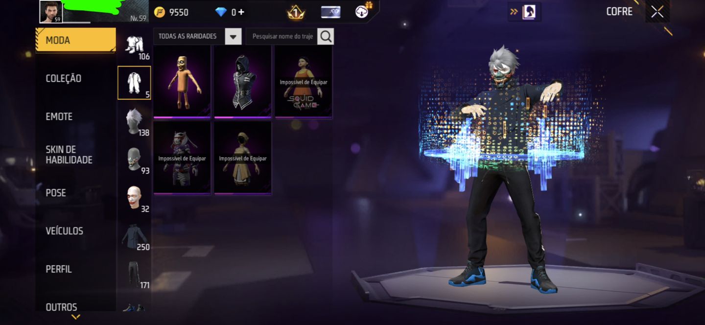 Conta free fire com skins e armas para apostado
