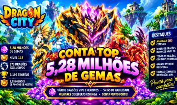CONTA TOP DRAGON CITY - 5,28 MILHÕES DE GEMAS!