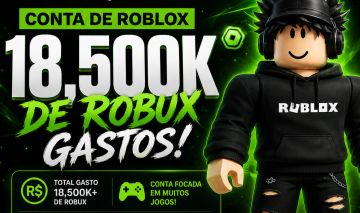 CONTA DE ROBLOX - 18K+ DE ROBUX GASTOS EM SKINS E GAME PASS