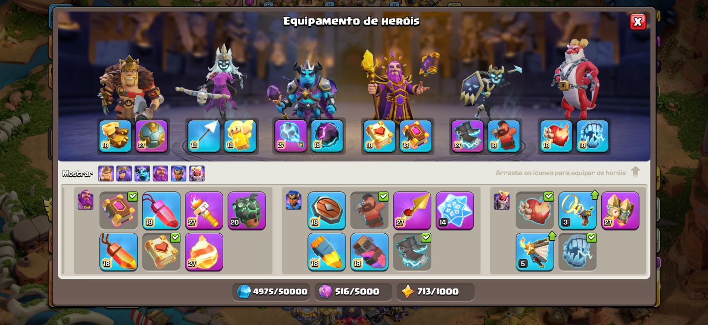 CONTA CLASH OF CLANS TH18 AVANÇADO