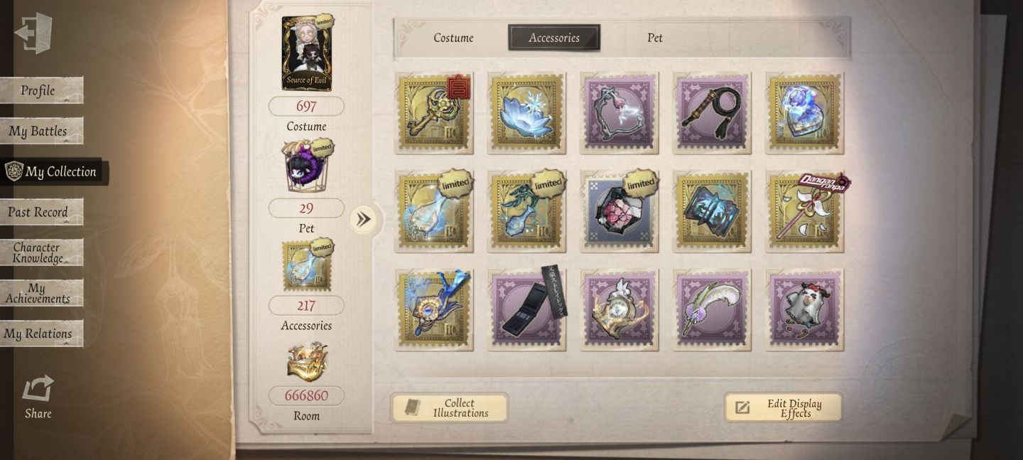 Conta Identity V (NA/EU Android) - Limitados, Danganronpa, Persona, Misty Villa