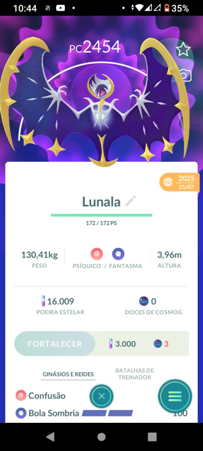 CONTA POKÉMON GO | LV 37 | 15 LENDÁRIOS | 10 SHYNIES