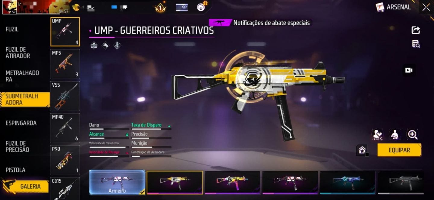 Conjunto Minato + Punho Soberano + UMP, MP40 e XM8 Atributadas Permanentes