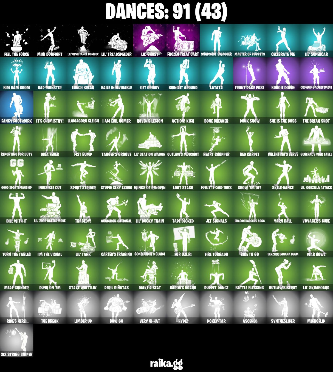 90 Skins - master chief (matte black), sub zero mk3, santa dogg, 200 vbucks