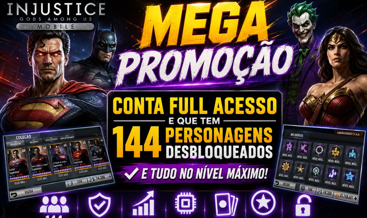 Conta Injustice gods vip - Full acesso ( MEGA PROMOÇÃO ) :-$