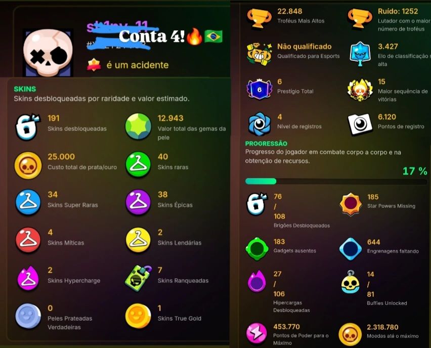CONTAS BRAW STARS MENOR PREÇO FULL ACESSO/90%OFF!
