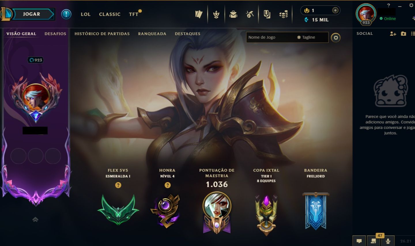 CONTA LEAGUE OF LEGENDS (MONO RIVEN / HIGH ELO / SKINS RARAS)