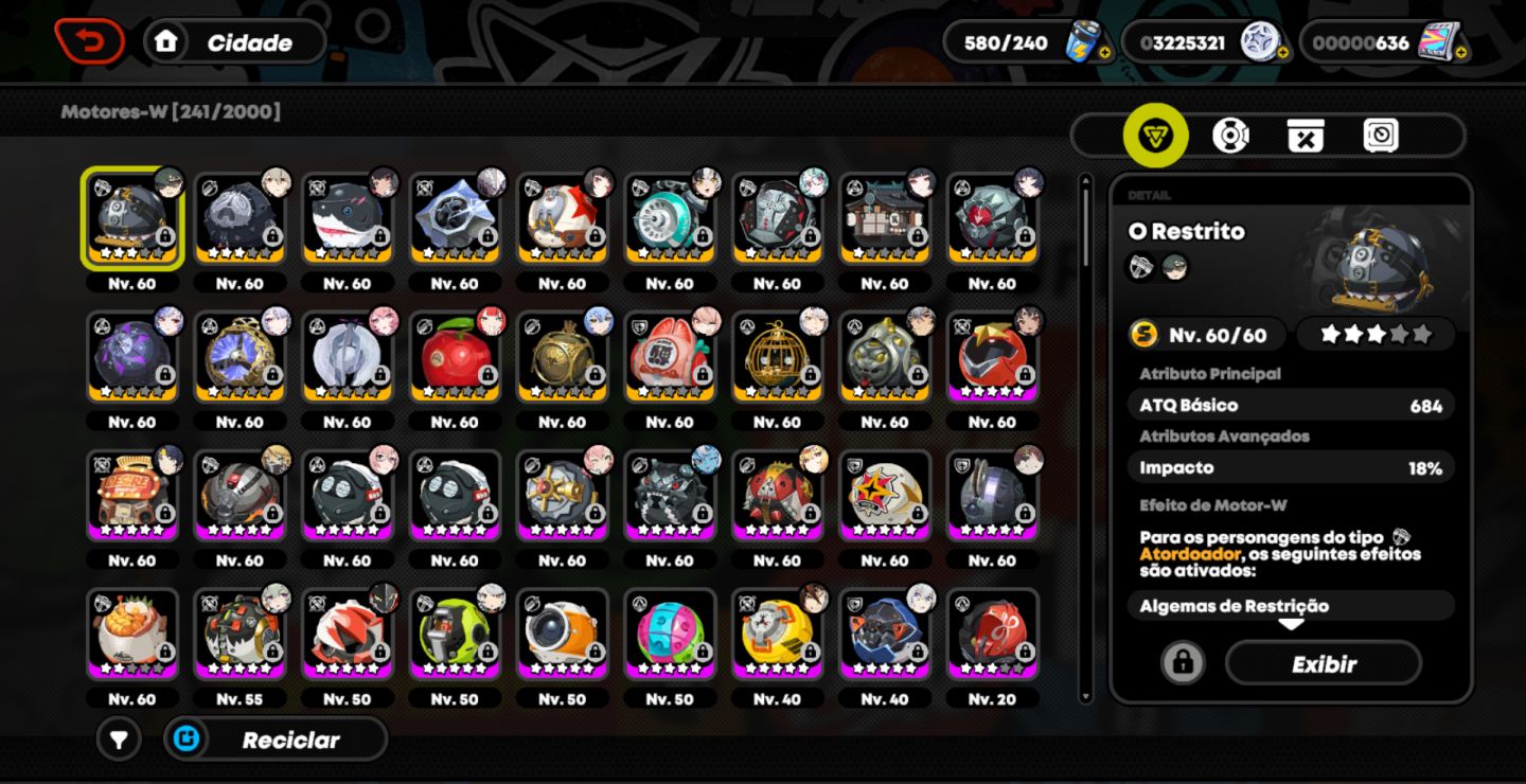 Conta Endgame Honkai + ZZZ todos os personagens bem buildados