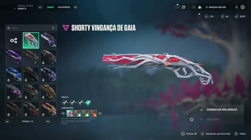 Conta com muita skin