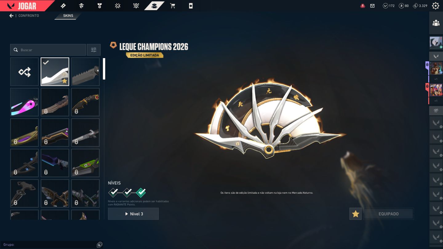 Conta de valorant com skins top + Pacote Champions 2026