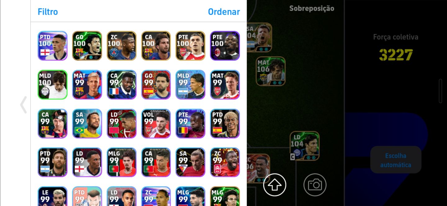 CONTA EFOOTBAL 3227!! ETOO 106 PLATINI 106 CANAVARRO 106 VOZINHA 104GYOKERES 104