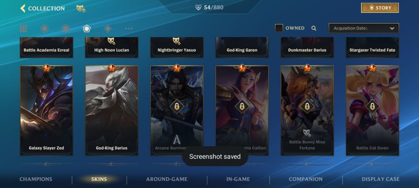 CONTA WILD RIFT 54 SKINS