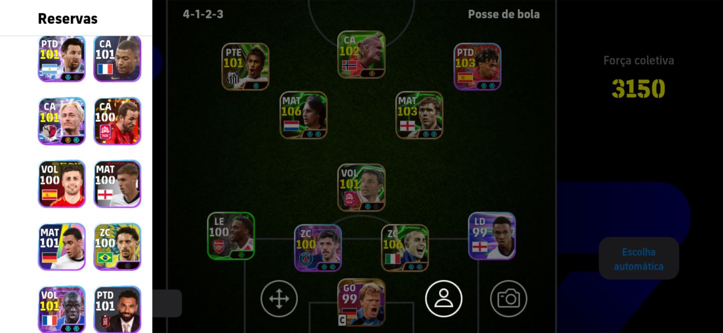 Conta eFootball Forte | 4M GP | Vários 100+ | 3150 FC