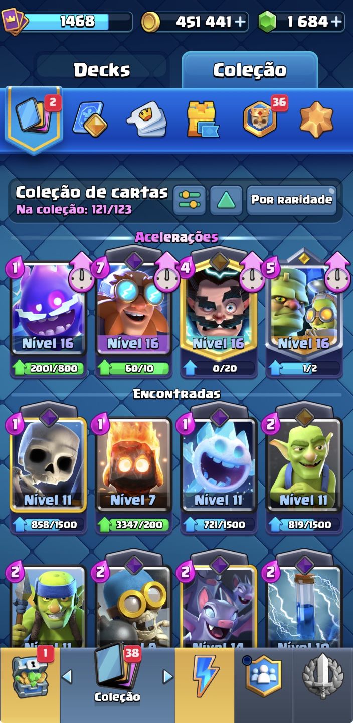 Clash Royale 10K+ Troféus | Torre do Rei 16 | 22 Cartas Nível 15 | 15 Evoluções