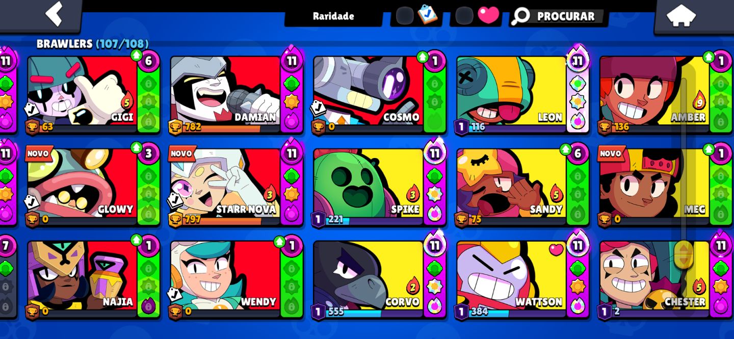Conta barata com todos Brawlers 45 k de troféus