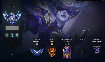 Conta LoL diamante flex esmeralda solo duo com 234 skins.