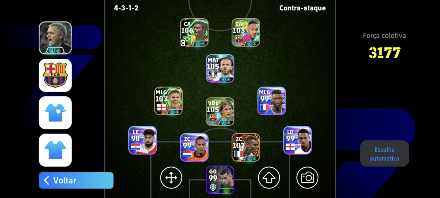 Conta eFootball Mobile Romário, James Maddison, Desailly e Edmilson