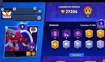 Conta Brawl Stars evoluída (27k+ de troféus, 3 prestígios, diversas skins raras)