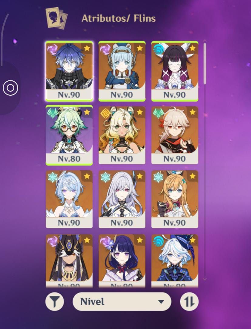 Conta Genshin Impact + ZZZ + Honkai (Flins com assinatura, bonecos meta, etc)