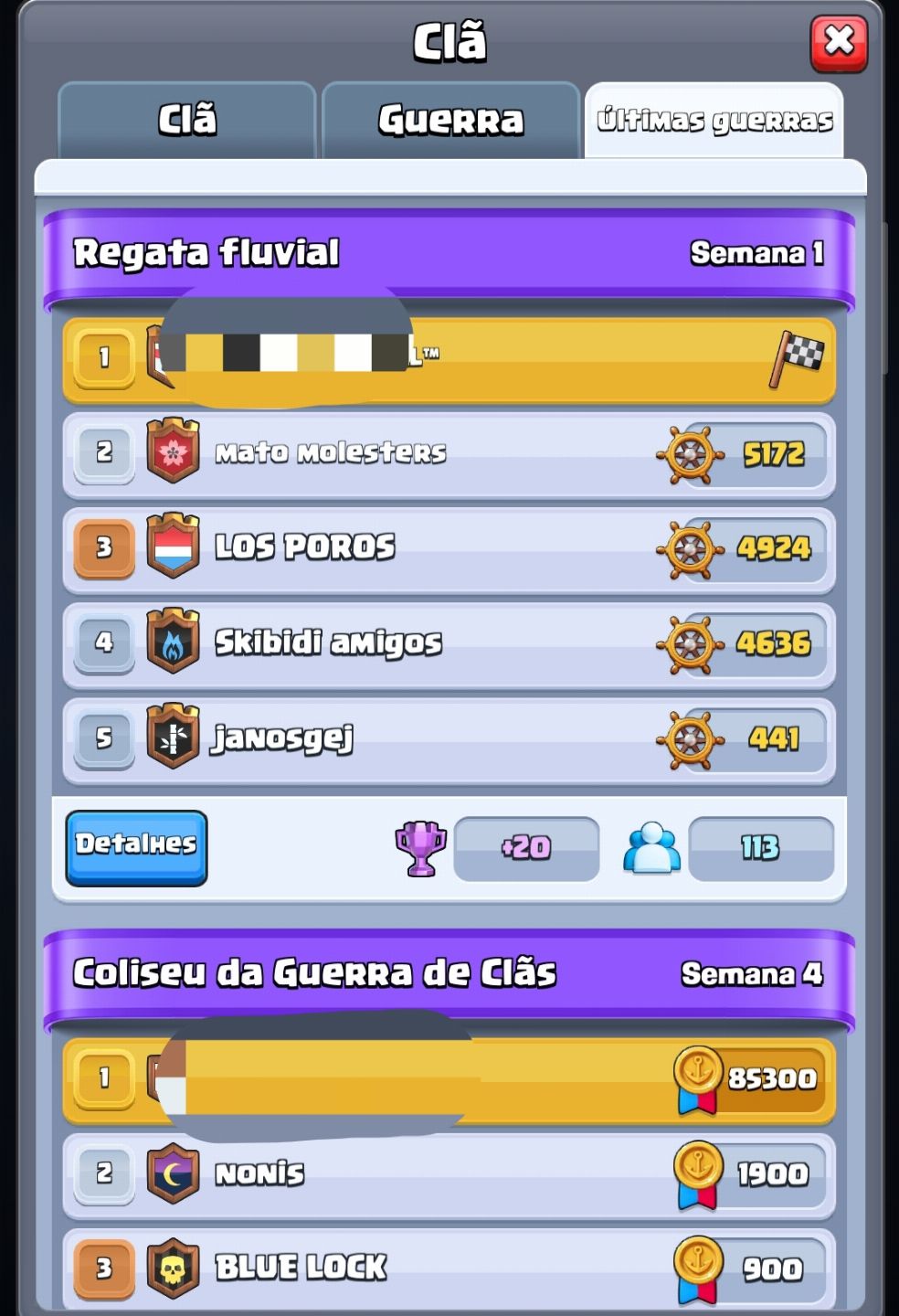CONTA CLASH ROYALE DE VETERANO