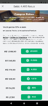 Conta com 4.400 robux para uso livre - Roblox - Outros jogos Roblox - GGMAX