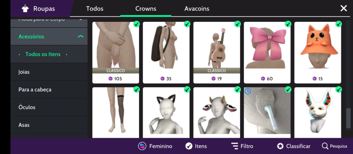 Contas avakin life feminina melhores roupas