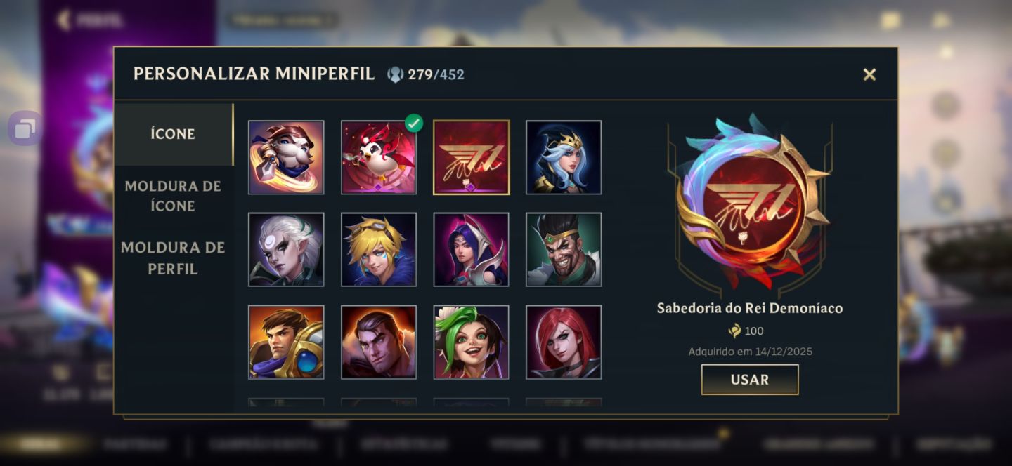 CONTA WILD RIFT MONARCA/LENDA 65,8K COLECÃO MAIN TOP