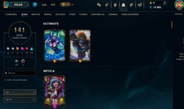 FULL ACESSO - 141 SKINS - 120 CAMPEÕES - LEVEL 204 - 12 MIL ESSENCIA AZUL