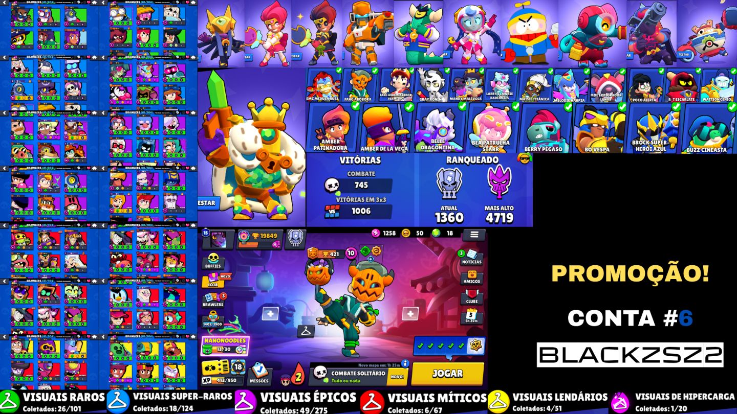 [ENTREGA AUTOMATIZADA] CONTAS BRAWL STARS, 60K,50K,40K,30K,20K - MENOR PREÇO!!