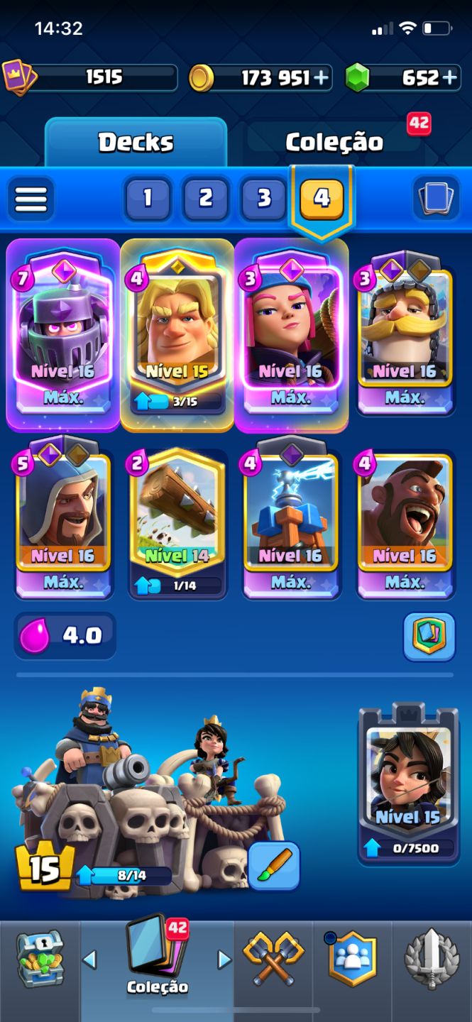 CONTA CLASH ROYALE 11k DE TROFÉUS, TODAS AS CARTAS MUITO BEM UPADA