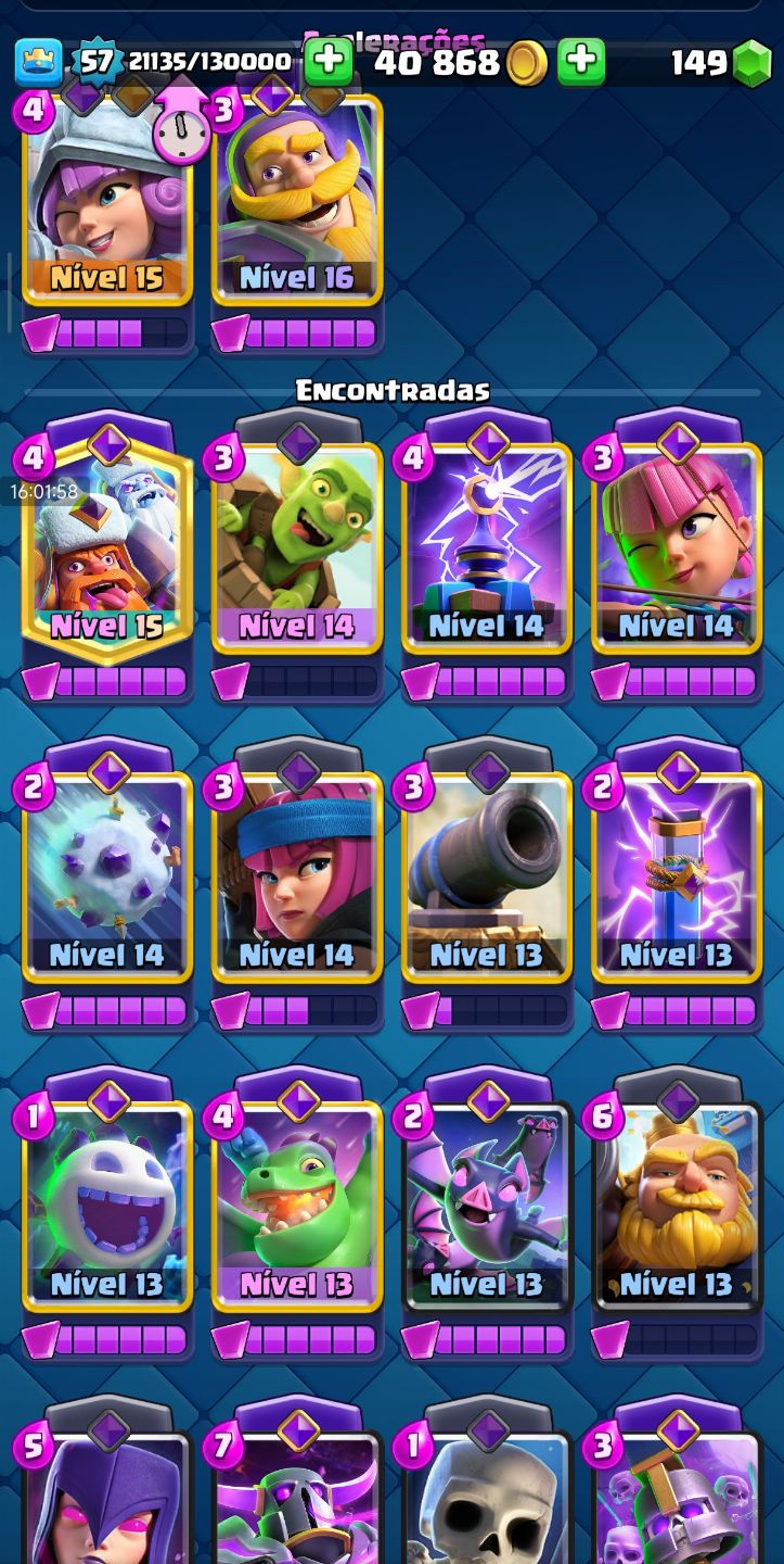 CONTA DE CLASH ROYALE LVL 57 | EMOTES RAROS | 10,171K TROFÉUS | 20 EVOS, 49 HERO