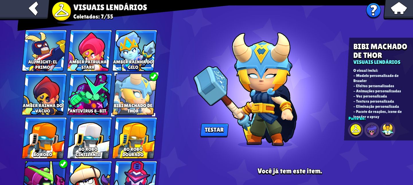 CONTA BRAWL STARS 99 BRAWLERS + BRAWL PASS PLUS ATIVO + 42K DE TROFEUS+ 162 SKIN