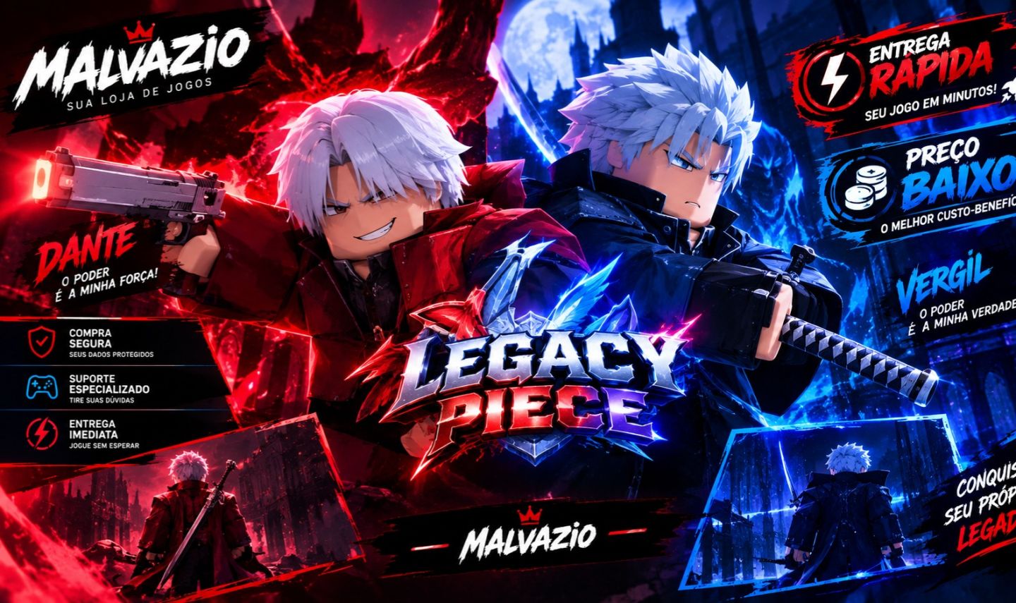 LEGACY PIECE DEVIL MAY CRY DANTES E VERGIL,GAMEPASS,CHESTS,KIT,MELHORES PREÇ