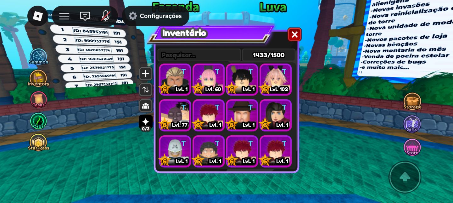 34 personagens 7 estrelas Conta ALL Star Tower Defense Roblox