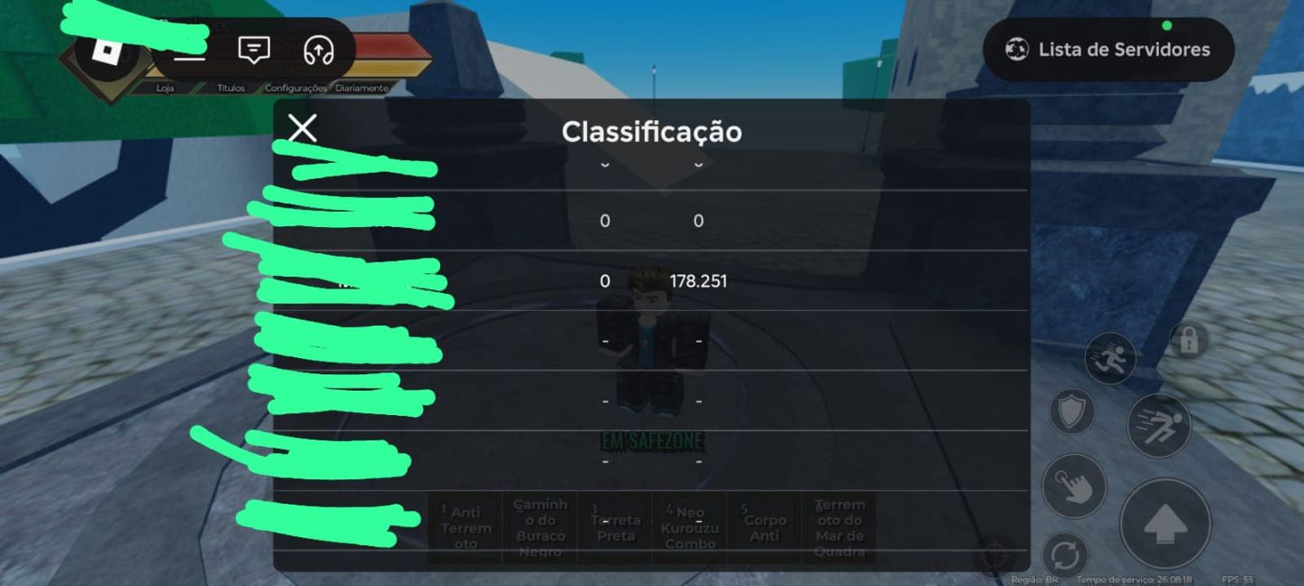 Conta de Fruit Battlegrounds lotado de fruta lvl Max e surpe op