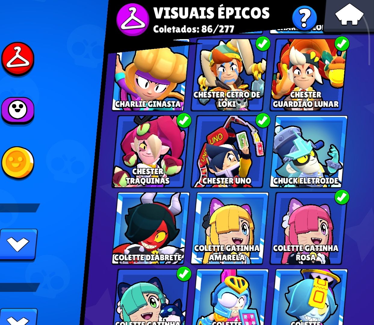 Conta brawl stars Negociável. Todos personagens, metade das hipergarcas