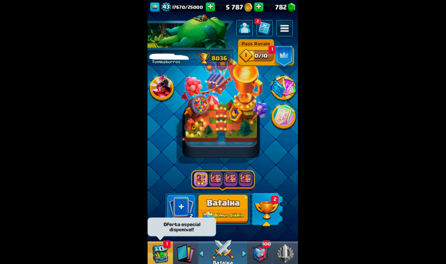 Conta de clash royale 8 mil trofeis