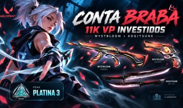 VALORANT 11K VP | 3 SKINS PREMIUM | PEAK PLATINA 3 | FULL ACESSO + EMAIL