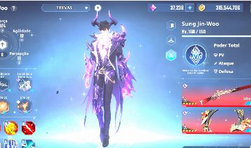 Conta END GAME Solo leveling arise (Skin limitada do Sung)