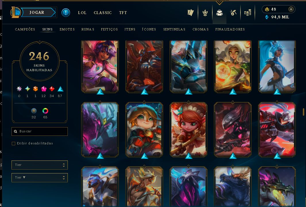 VENDENDO MINHA CONTA DO LEAGUE OF LEGENDS 185 SKINS COM SKIN DO VIEGO EXALTADA