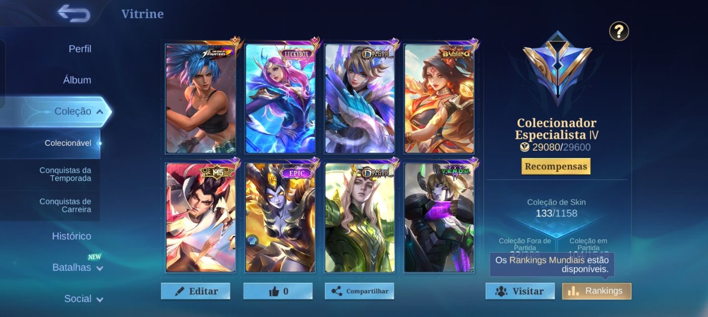 Conta MBL (Mobile Legends)