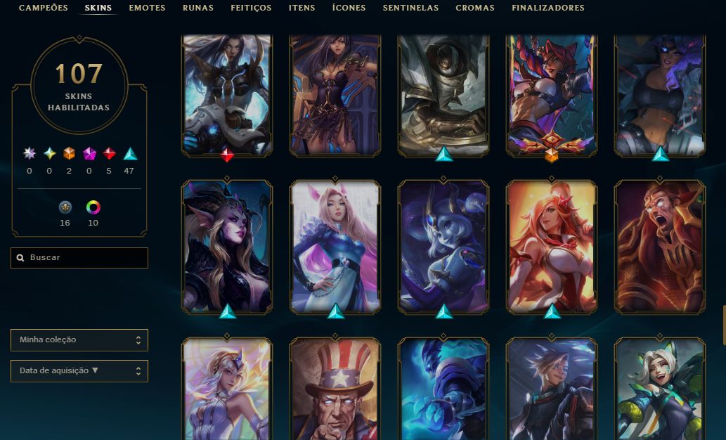 Conta 2021 - 107 Skins