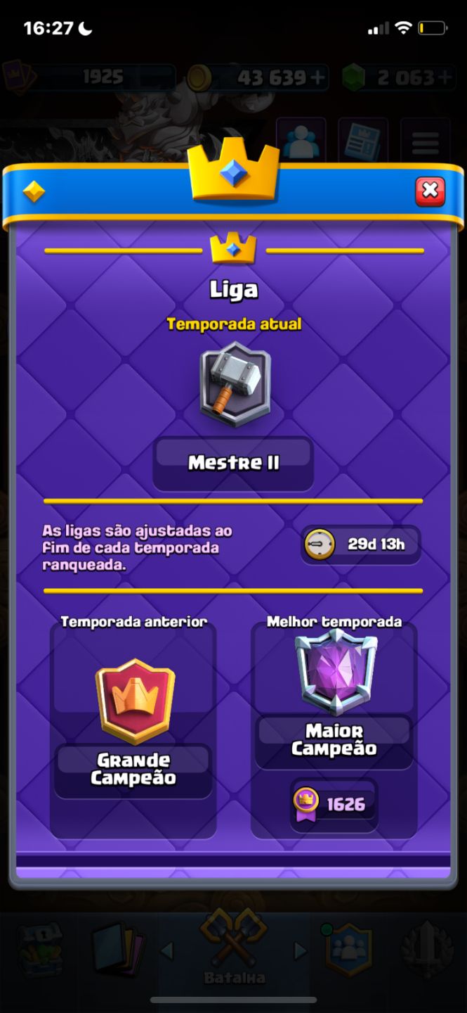 Conta top, várias cartas nível 16 vem na braba !