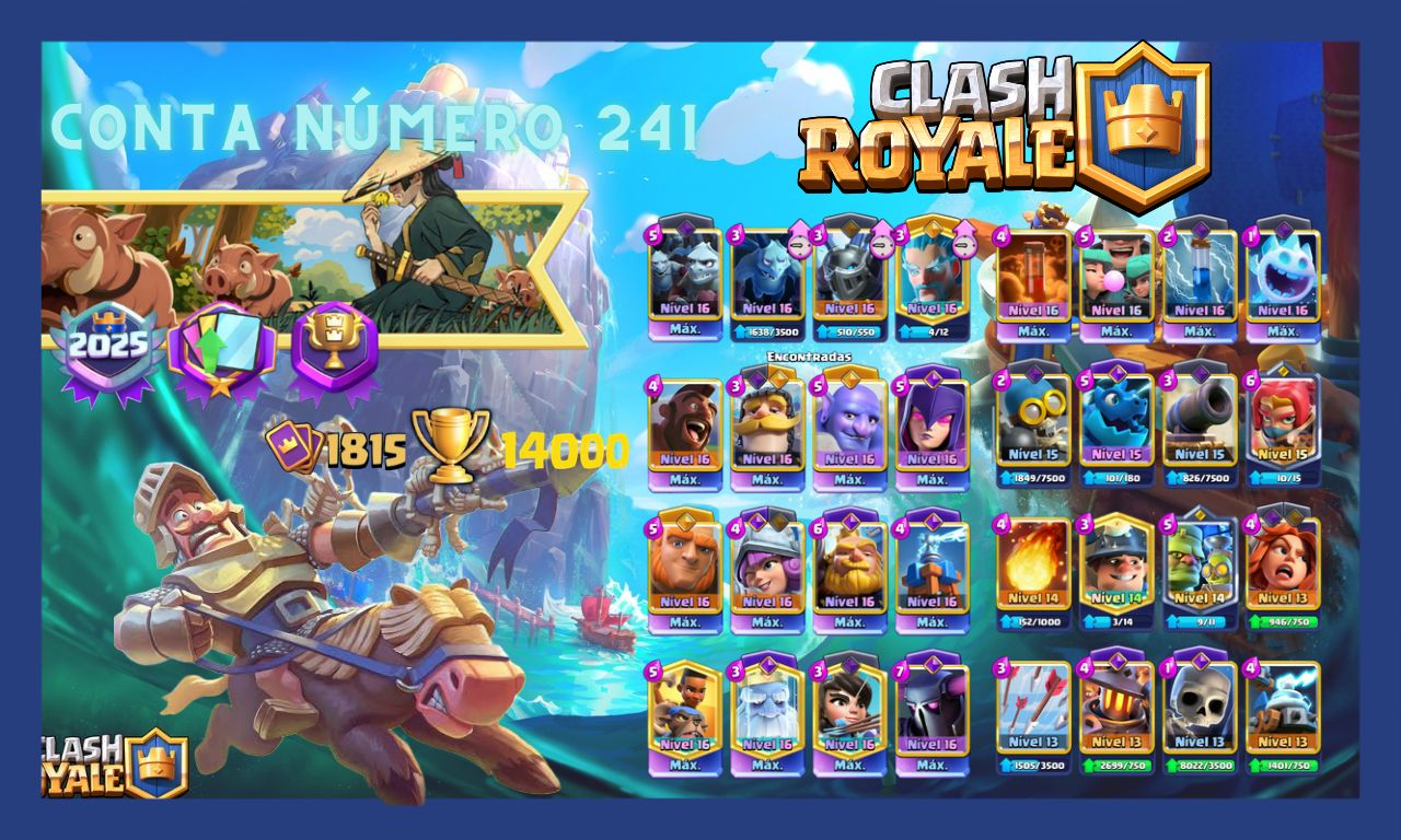 Contas de clash Royale upadas com cartas bem encaminhadas e com Vários troféus.