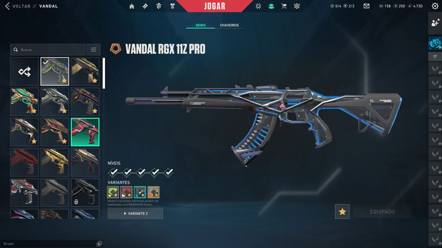 Conta valorant com muita variedade de skins