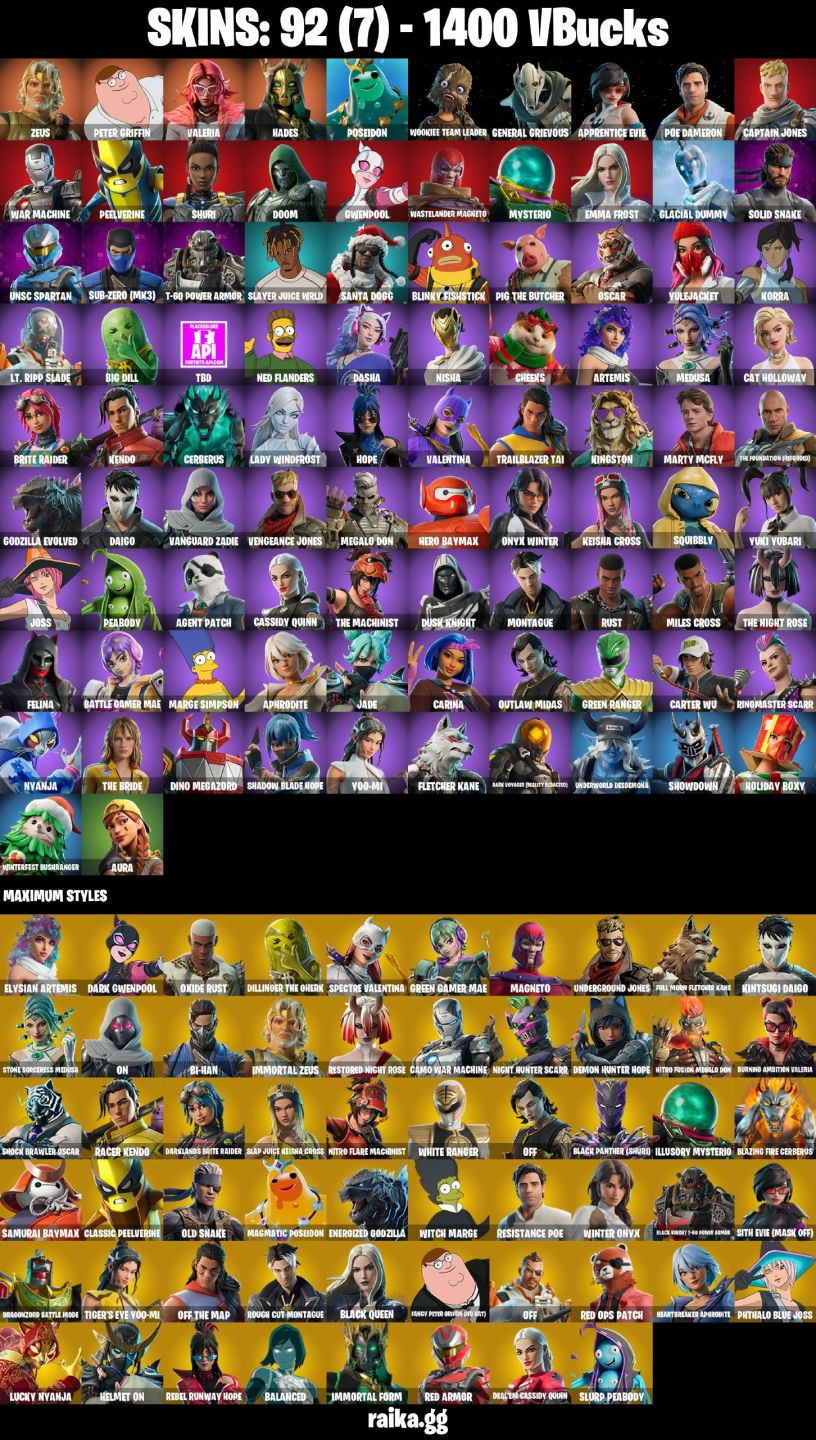 CONTA FORTNITE COM 92 SKINS ZEUS/SHURI/NISHA/VALENTINA/HOPE/SOLID/KORRA/TBD
