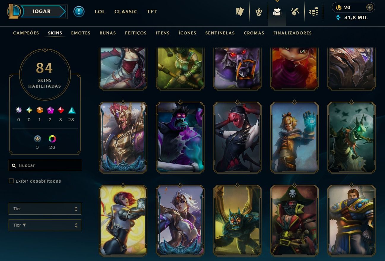 Conta de 2024 - 84 Skins - Lvl 105 - 107 Campeões - 31K de Ea - 26 Cromas