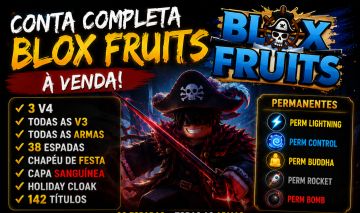 CONTA BLOX FRUITS 5 Perms 3 V4s e mais