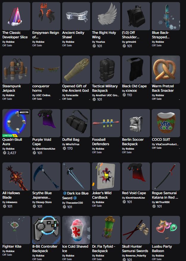 Conta Extra Domino hat com Korblox , offsale e muito mais (Promoção )